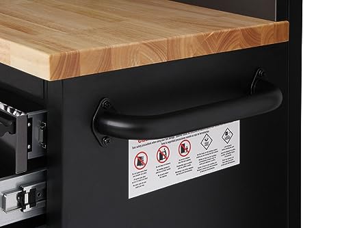 CT Copper Tailor 72-inch Tool Chest Cabinet Mobile Garage Workbench with 15 Storage Drawers and Wheels, 3 Upper Cabinet, Pegboard, Steel Large Tool Box, Black