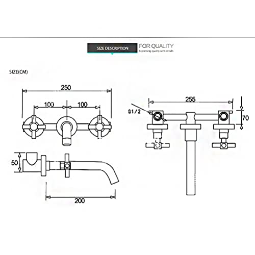Robinet de piscine de surface pour vasque avec double commande chaude et froide - 7