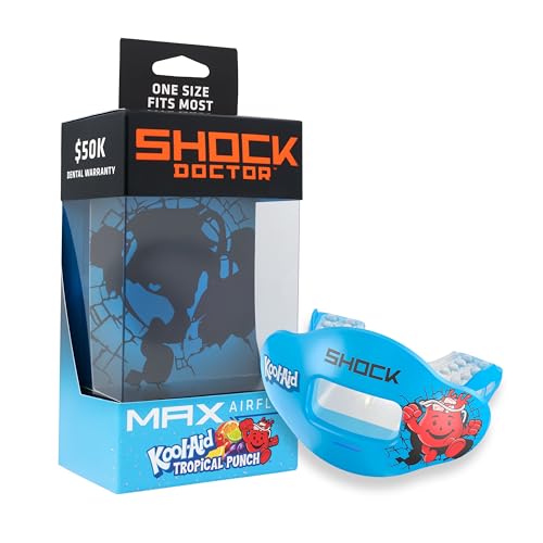Shock Doctor Kool Aid Lip Guard Mouth Guard - Max Air Flow, Full Mouth Protection Compatible with Braces, Lip Guard, Instant Fit Mouthguard for Football, Hockey, Lacrosse by Shock Doctor - Used condition - US$16.07
