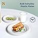 R-kay 100 Pack 6 Inch White Plastic Plates Disposable - Heavy Duty White Disposable Plates - Microwavable Disposable Plastic Plates (6 Inch, 100, Count)