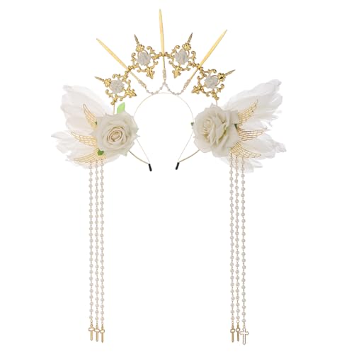 Serre-tête auréole Marie pour femme : l'accessoire couronne idéal pour Halloween