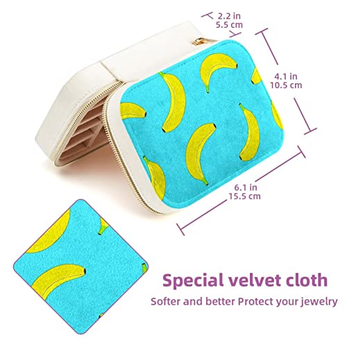 Boîte à bijoux de voyage bleue haut de gamme en velours doux