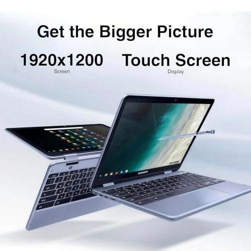 Image of SAMSUNG 12.2 inch FHD 2-in-1 Touchscreen Chromebook Plus Laptop (Intel Celeron 3965Y 2-Core, 4GB RAM, 320GB Storage (64GB SSD+256GB Micro SD Card), Stylus Pen, Wireless Mouse, WiFi, Chrome OS) (10 Pack)