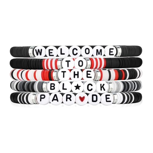 5 PCS punk rock bracelet black Concert Inspired bracelet Jewelry for Fans Party Dress Outfit Merch.