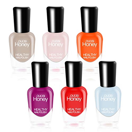 Fercaish New Non Toxic Nail Polish Set Eco Friendly Easy Peel Off & Quick Dry Water Based Nail Polish (6 Bottles)