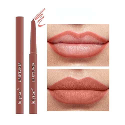 INTEROOKIE delineador de labios automático resistente al agua, al sudor y que no destiñe delineador de labios decorativo multicolor mate (01#)