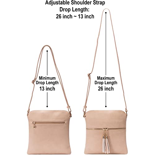 Image of Solene Womens Lightweight Medium Crossbody Purse with Tassel, Perfect Size Crossbody Bags for Daily Use, travel