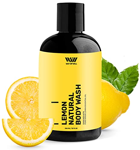 Way Of Will Lemon Body Wash with Organic Coconut Oil and Lemon Essential Oil, Moisturizing Body Wash for Women and Men, Paraben and Sulfate Free, 354 mL