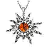 ☀️ Bold Sunburst Design Shine bright with a radiant sun motif pendant, representing strength, vitality, and positive energy – perfect for celestial or nature lovers. 🧡 Amber Paua Shell Inlay Features genuine amber-colored Paua shell, glowing with war...