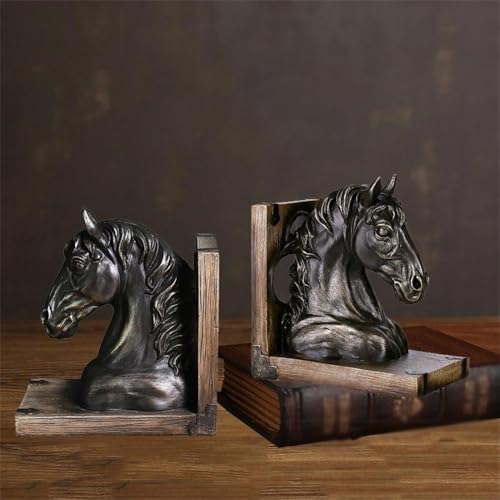 Sujetalibros de caballo para evitar la caída de libros en estantes inestables 4
