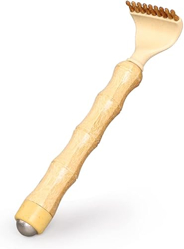 Miniatura 2 de HEYSONG Rascador de espalda de bambú para facilitar el alcance del punto de picazón, autoterapéutico, telescópico, rascador corporal diario IF0007