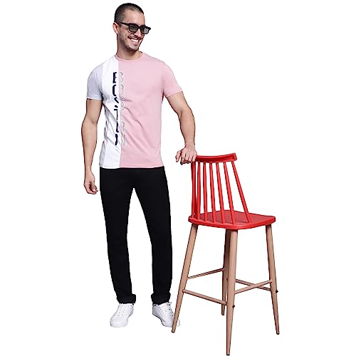 Image of Cantabil Men Cotton Blend Round Neck Half Sleeve Printed T-Shirt (P MTSH00301)
