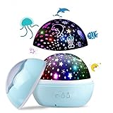 ❤️【Multi-Funktions-Nachtlicht:】:】 Durch 2 mitgelieferte Projektionsfilme kann die Projektionslampe an Decke und Wand eine wunderschöne Szene von Sternenhimmel und Unterwasserwelt schaffen.Entfernen Sie die beiden inneren Filme und schließen Sie die obere Abdeckung. Es ist auch ein kleines Nachtlicht.