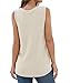 IWOLLENCE Womens Waffle Knit Tunic Casual Blouse Sleeveless Cute Twist Knot Tank Tops Oatmeal, M