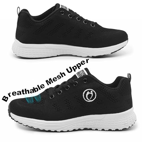 Womens Black Casual Sneakers for Women Walking Tennis Shoes Non Slip Breathable Mesh Lightweight Female Running Shoes3