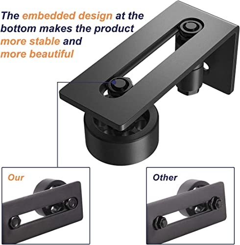 Image of SMARTSTANDARD Sliding Barn Door Floor Guide for Bottom Adjustable Roller - 8 Setup Options for DIYers - Flush Design Bottom Flat Barn Door Floor Guide Stay Roller (Black) 2PCS
