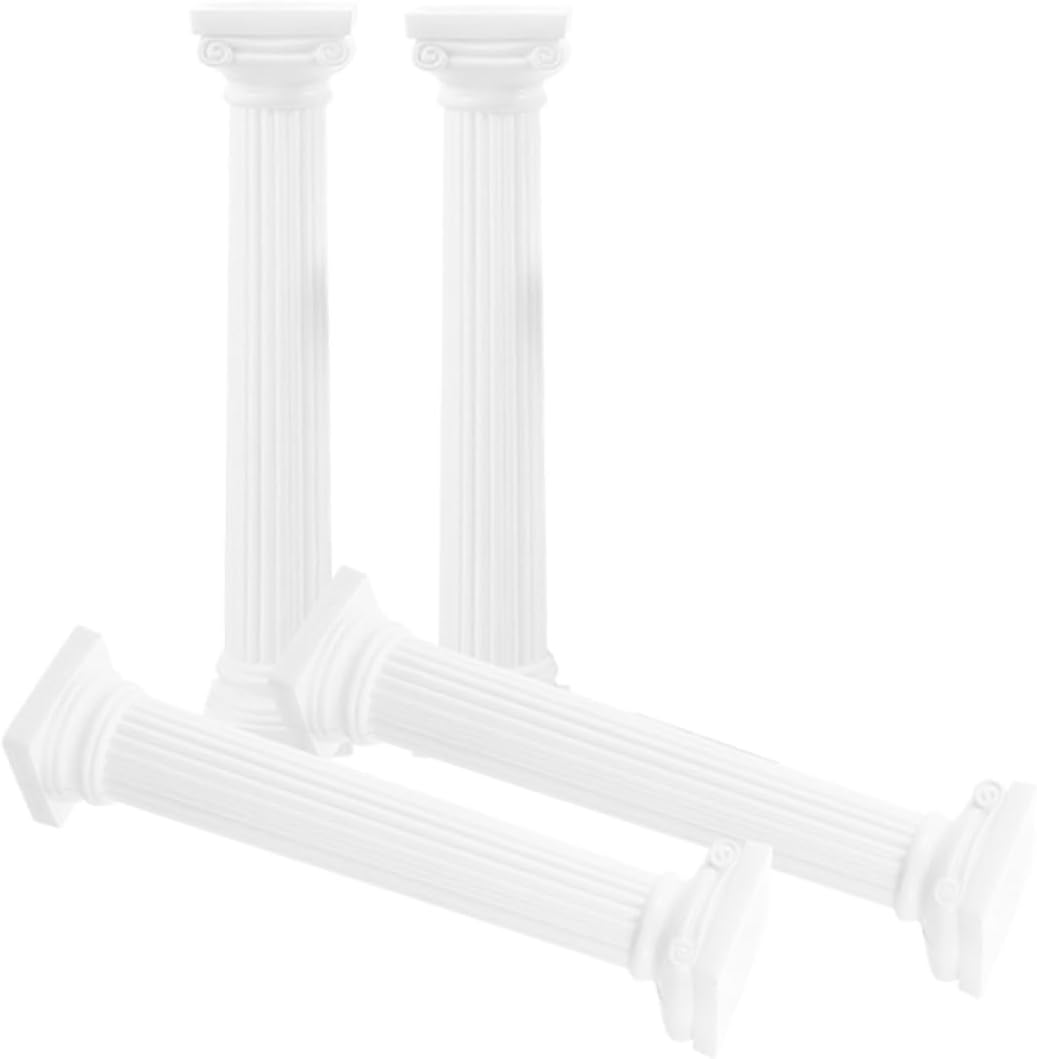 16pcs Roman Pillar Statues for Table Decor Mini House Landscaping for Weddings and Photography Versatile White for Indoor and Outdoor Use