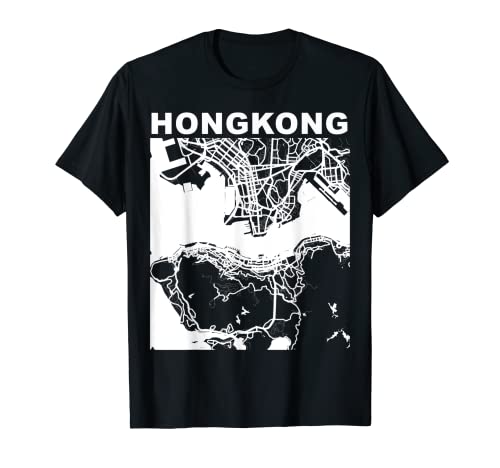 Hong Kong Souvenir Hong Kong City Street Map T-Shirt
