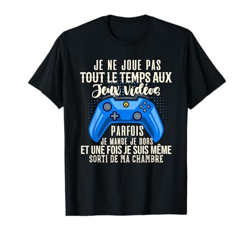 Accro Aux Jeux Vidéo Idée Cadeau pour Ado Gamer T-Shirt