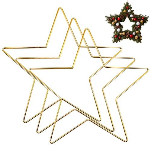 3 Stück Metallring Stern zum Basteln, Hängende Metallsterne Fenster...
