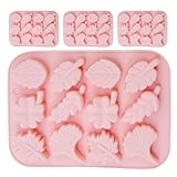 SEWOART 4 Stück Teiliges Silikon Kerzenform mit Blattmotiven Ginkgo-inspiriert Wiederverwendbar und...