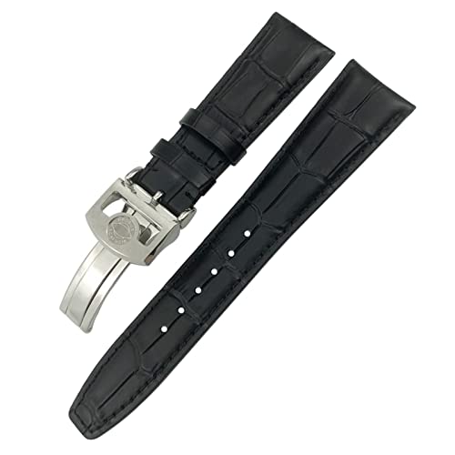 Bracelet de montre cuir bleu 21mm idéal pour le bureau et les voyages