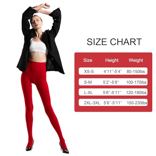 Image of HeyUU Women's 80D Ultra Soft Opaque Tights, High Waist Solid Color Footed Pantyhose with 29 Colors