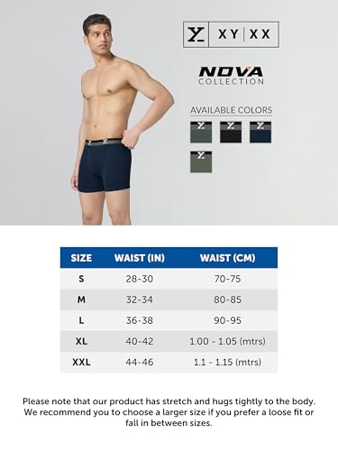 Image of XYXX Men's Nova Cotton Boxer Brief for Men Pack of 2 |Regular Fit with intellifresh No-Marks Waistband | Solid Underwear for Men Combo