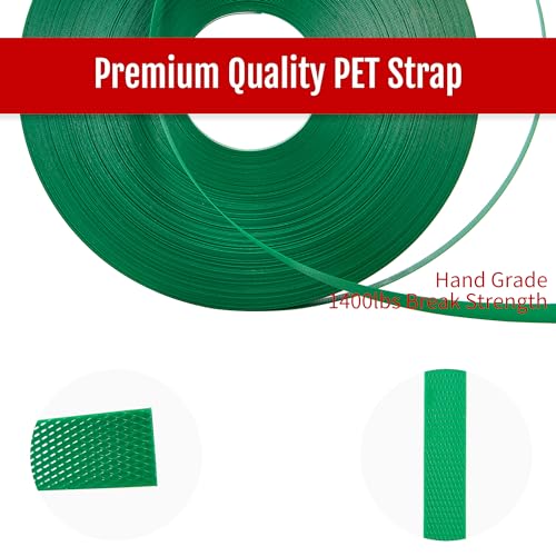 Image of Heavy Duty Pallet Packaging Banding Strapping Kit - Complete Manual Banding Tool Set with Polyester (PET) Strapping, Tensioner, and Cutter - Secure Your Products with Ease