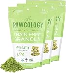 Rawcology Organic Granola Cereal, Matcha Latte & Moringa | 3-Pack | Made in Canada | Grain & Gluten Free | Superfood Ingredients | Keto, Vegan, Paleo, Allergen Friendly | Low Sugar | Nut Free