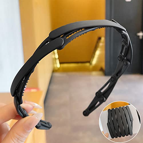Colcolo Tiara de cabelo Aro de dentes Tiara de cabelo retrátil e dobrável Acessórios de cabelo antid
