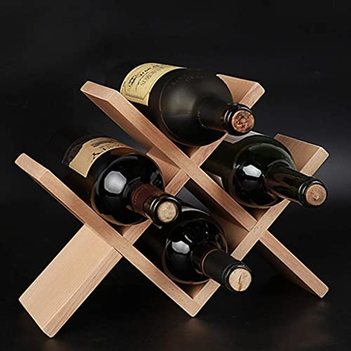 Soporte de vino de madera para 4 botellas miniatura 7