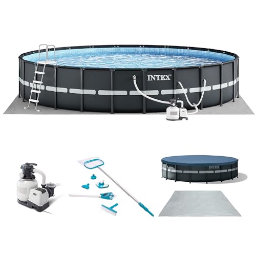 INTEX 26329EH Ultra XTR 18ft x 52in Above Ground Swimming Pool Set with Sand Filter Pump and Cleaning Maintenance Kit