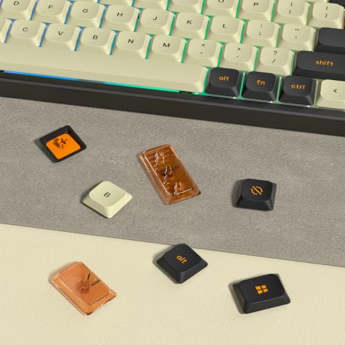 Image of dagaladoo Low Profile keycaps Set,Double Shot PBT Key caps,Beige /Black
