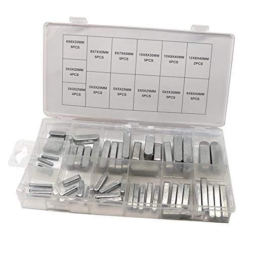 GAODYZ 60 PCS Round Ended Feather Key Set Parallel Drive Shaft Keys Assortment