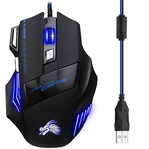 LondonExpress LED Optical PC Gaming Mouse USB Wired Programmable 7 Button 5500Dpi Mice Gamer UK