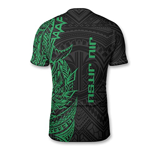 PRIMESTY BJJ Jiu Jitsu Rash Guard - Custom Short Sleeve Rash Guard Compression Shirt for No-Gi & MMA, Size XS-3XL3