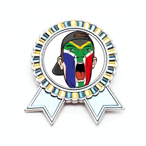 Broche drapeau de l'Afrique du Sud maquillage visage insigne métal taille M fete