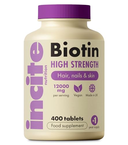 BIOTIN HAIR GROWTH Supplement 12,000mcg - 400 Tiny 6mm Tablets Full - View #9
