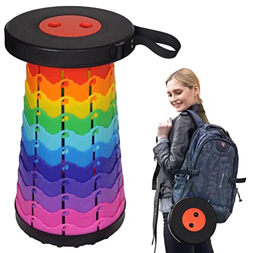 Portable Telescoping Stool for Adults Heavy Duty, Plastic Collapsible Chair Can Hold 500lb, Retractable Folding Stools for Fishing, Hiking, Traveling