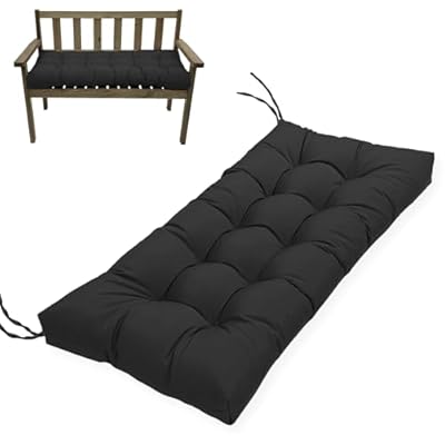 MTMR Outdoor Bench Cushion-44X19 Inch Water-Repellent Tufted Porch Swing Cushions with High Elasticity PP Cotton and Ties, Fade-Resistant Patio Bench Cushion for Outdoor Furniture, Indoor Seat Cushion