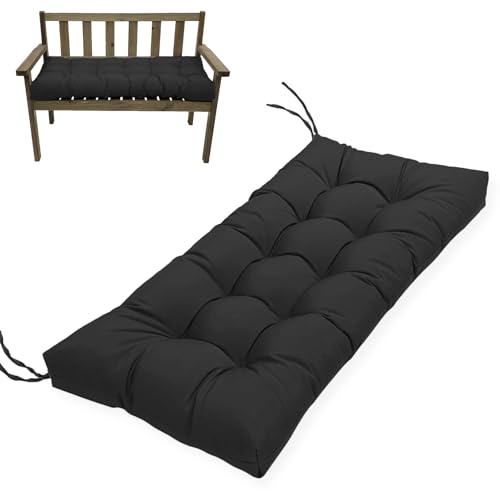 MTMR Outdoor Bench Cushion-44X19 Water-Repellent Tufted Porch Swing Cushions with High Elasticity PP Cotton and Ties Fade-Resistant Patio Outdoor Chair Cushion for Bench Furniture, Indoor Seat Cushion