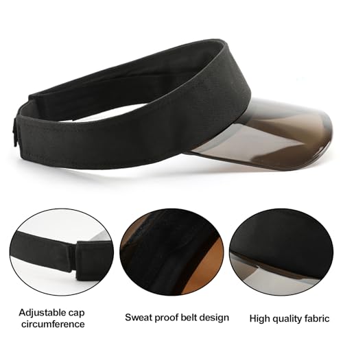 HAWILL Sonnenvisier Sonnenhut Damen Leoparden Druck Visor Cap Sport Sonnenschutz Strand Sonnenblenden Hut 80er Jahre UV Schutz Kappe Sommer für Golf Tennis (DE/NL/SE/PL, Numerisch, 56, 58, Schwarz)