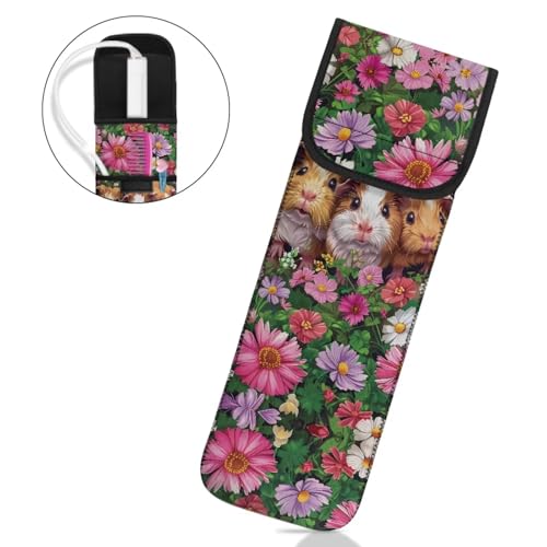 Bolsa organizadora de plancha de cabello con diseño floral miniatura 2