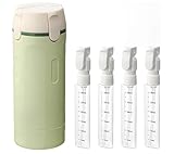 4 in 1 Travel Bottles for Toiletries - Refillable, Travel Bottles for Toiletries with Scale Label, Leak Proof Travel Size Containers, Portable Containers for Shampoo Lotion Conditioner Cream (Green)