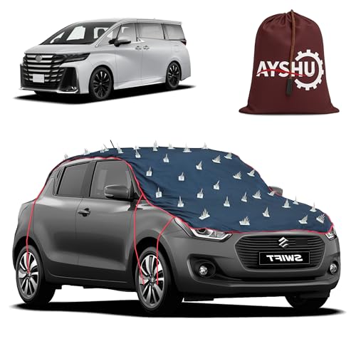 Image of AYSHU Water-Resistant Spike Car Cover for Toyota Vellfire - Protects from Dogs, Monkeys, Dust, Sunlight & UV - Full Roof Universal Fit