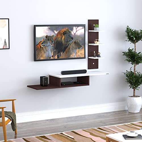 Image of Anikaa Thomas Engineered Wooden TV Unit /TV Stand /Wall Mounted TV Unit /TV Cabinet /TV Entertainment Unit (Wenge White) - Ideal for Upto 43 inch(D.I.Y)