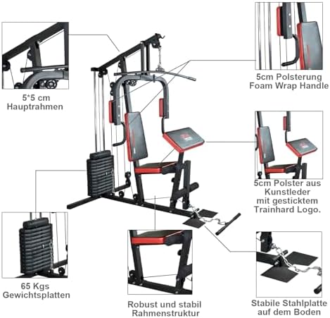 Bild 1 - Hansson Sports® Frei erweiterbar Kraftstation Multistation Fitnessstation Home Gym 65 kg Gewichten