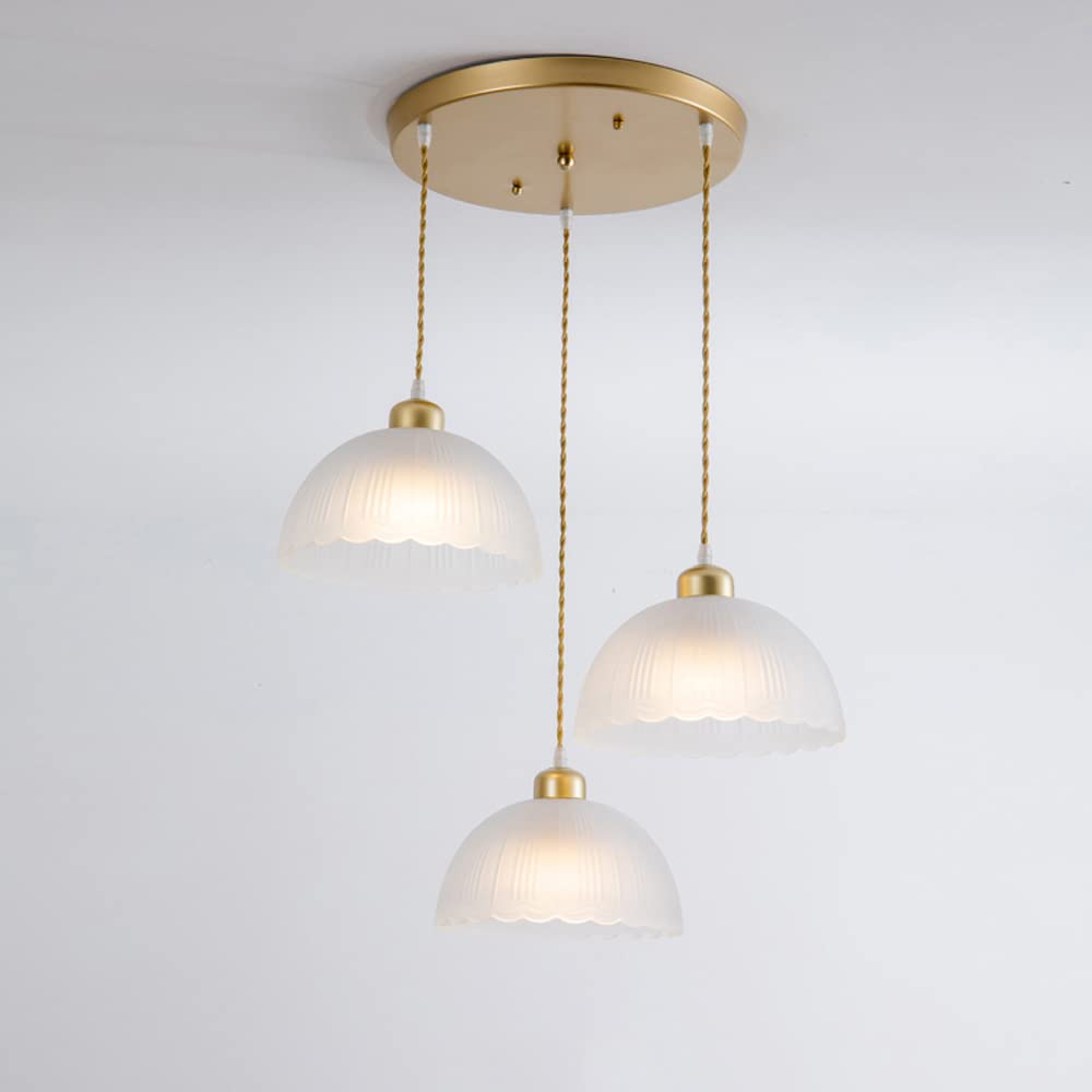 Éclairage de pendentif en fer vintage résistant avec trois socles E27