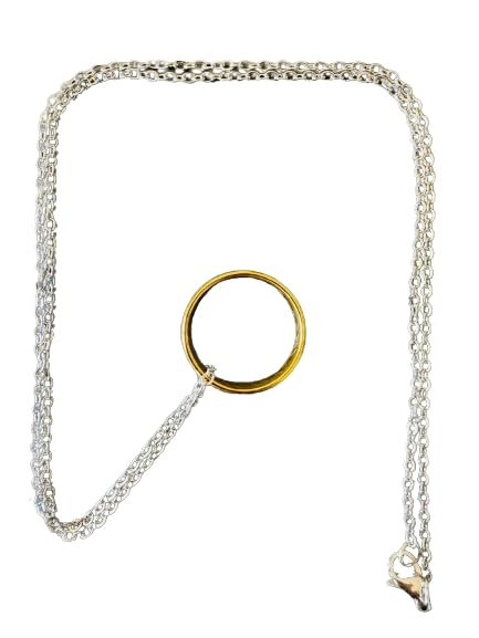 Generico Ciondolo Compatibile con Unico Anello del Potere Elfico Color Oro Ispirato Saga Signore degli Anelli Gadget Accessori Auto Ciondolo per Specchietto Hobbit Idea Regalo Magia Fantasy Cosplay
